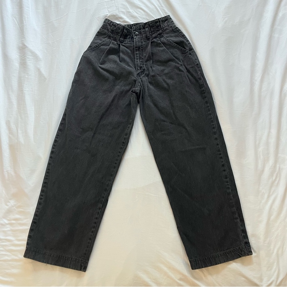Vintage Guess Womens Black High Rise Pleated Denim Jeans Size 28Georges Marciano